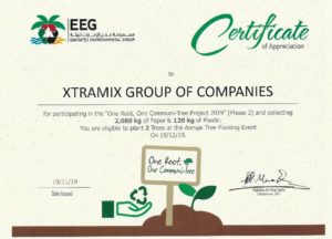 Certificate of Appreciate for One Root One Communi-Tree 2019